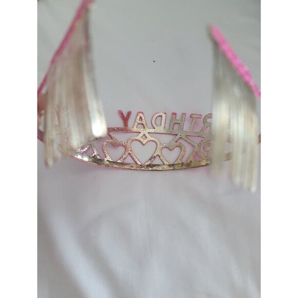 Birthday Girl Pink Sash‎ w/ Black Text And Glitter Tiara - Picture 6 of 6